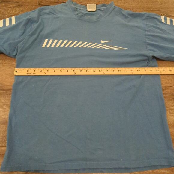 VTG Nike Adult Large Long Sleeve Shirt Skater Punk Faded Distressed Aqua Y2K - Picture 6 of 8